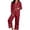 Wine, variant on ZHOGXU Christmas Womens 2 Piece Pajama Sets Printed Long Sleeve Button Down Top Pant Pjs Sets Cozy Nightwear Homewear,Red,L