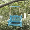 thumbnail image 2 of Infidev Swing Wild Bird Feeder Stand for Outside, Metal Mesh Bottom, Wood Bench Shaped Bird Feeders for Outside Hanging, Swing Chair Bird Feeder for Garden Yard Patio，Porch Decoration, 2 of 4