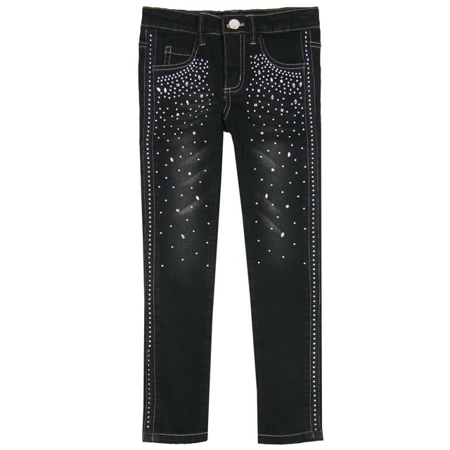 Le Chic Girl's Denim Pants with Crystals, Sizes 3-14 - 4/104