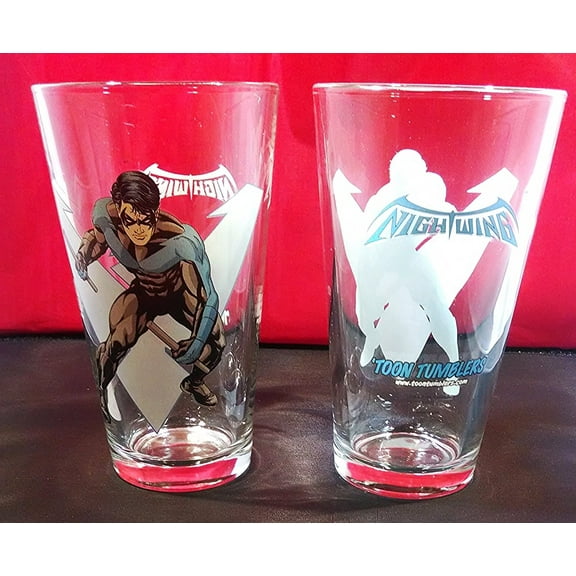 Pint Glass - DC Comics - Nightwing Toon Tumbler 16oz Cup New Toys TT0138