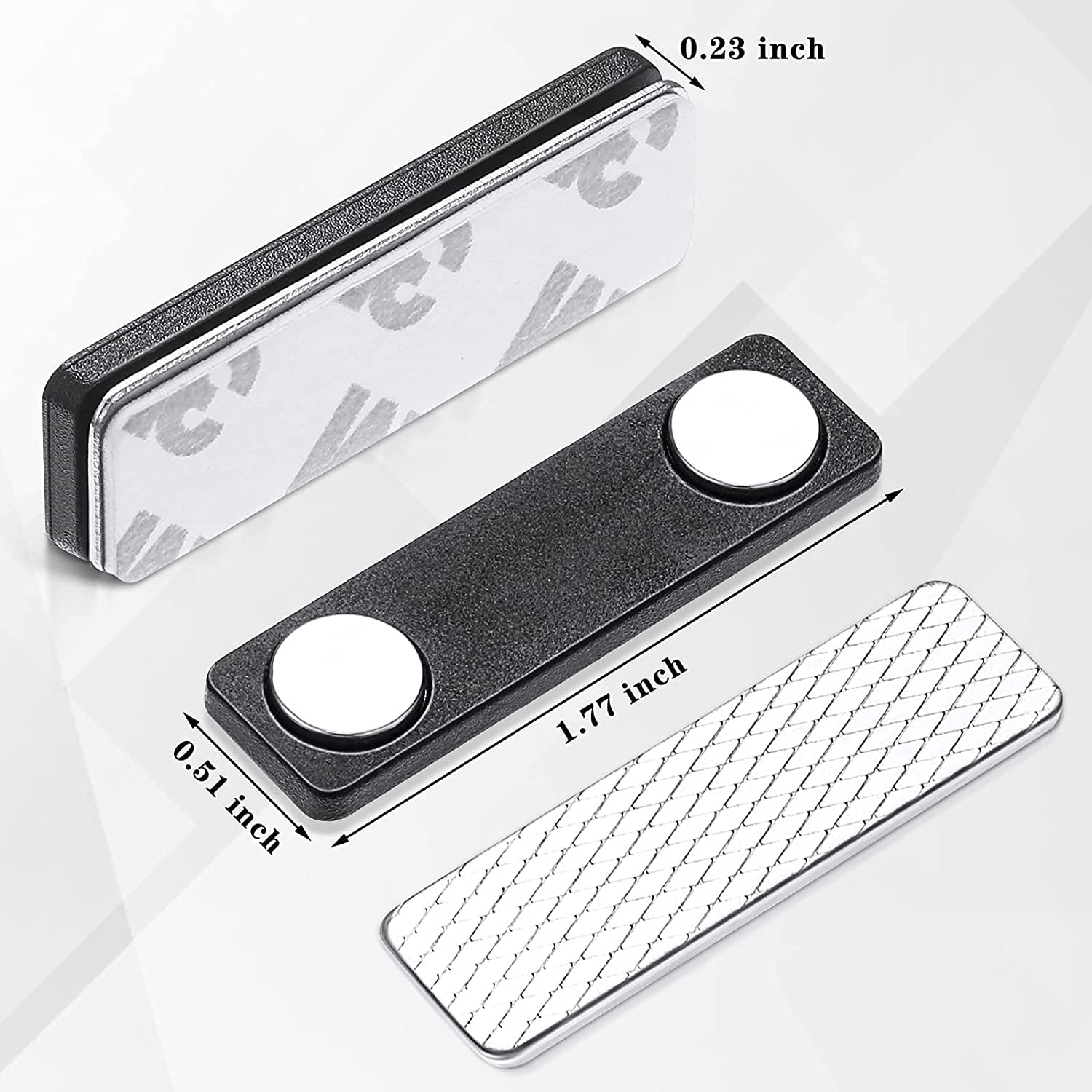 Geelin 50 Pack Magnetic Name Tags Blank Name Badge Holder Plastic ID Tag Backing 1 X 3 Inches With 3 Pcs Magnets For Police Office Employee