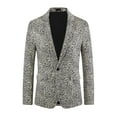 thumbnail image 5 of INSPIRE CHIC Men's Blazers Animal Print Notched Lapel Slim Fit Blazer XL Brown, 5 of 6