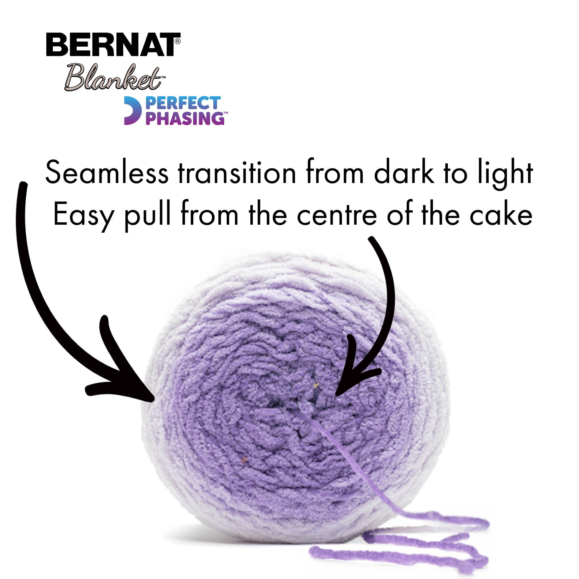 Bernat® Blanket™ Perfect Phasing™ #6 Super Bulky Polyester Yarn, Dark Blue 10.5oz/300g, 220 Yards (4 Pack)