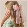 thumbnail image 6 of 2Pcs Large Hair Bow Clips, Silk Yarn Ribbon Bow Hair Barrette for Women, Elegant Long Tail Bowknot French Hair Accessories for Wedding, Parties, Festivals, 6 of 8