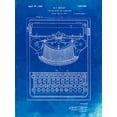 thumbnail image 2 of Borders, Cole 19x24 White Modern Wood Framed Museum Art Print Titled - PP135- Faded Blueprint Dayton Portable Typewriter Patent Poster, 2 of 4