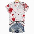 thumbnail image 4 of Towmus Halloween Clothes Women's v Neck Funny Tops Print Short Sleeve T-Shirt, 4 of 4