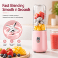 thumbnail image 5 of Portable Blender for Juices & Smoothies with 6 Blades Powerful Performances Fusion Mini Juicer, USB Rechargeable Mini Blender Cup for Kitchen Sports Travel and Outdoor Activities - 14 oz, 5 of 6