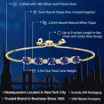 thumbnail image 2 of Gem Stone King 3.34 Ct Blue Created Sapphire White Topaz 18K Yellow Gold Plated Silver Tennis Bracelet for Women, 2 of 4