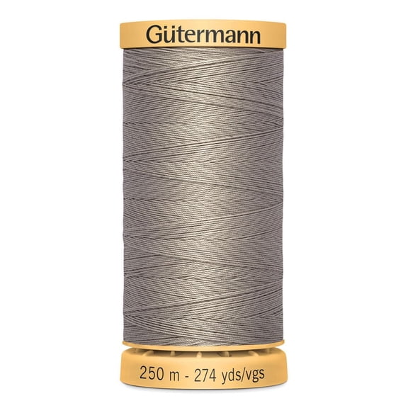 Fil GÜTERMANN en coton 50wt, 250m, Noir, Résistant et Brillant pour la Couture