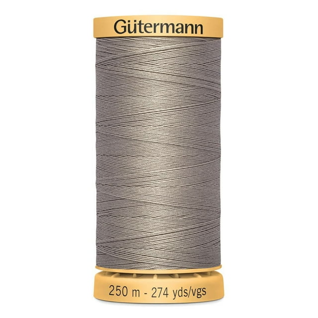 GÜTERMANN Cotton 50wt Thread, 250m, Black, Strong & Lustrous for Sewing