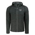 thumbnail image 2 of Men's Cutter & Buck  Heather Charcoal Las Vegas Raiders Throwback Mainsail Sweater-Knit Full-Zip Hoodie, 2 of 3