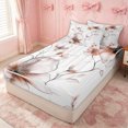 thumbnail image 3 of Erosebridal Watercolor Magnolia Zipper Queen Comforter Set with Fitted Sheet and 2 Pillowcases for Girls, Botanical Branches Art Zipper Bedding Set, Gray Reversible, 4pcs, 3 of 7