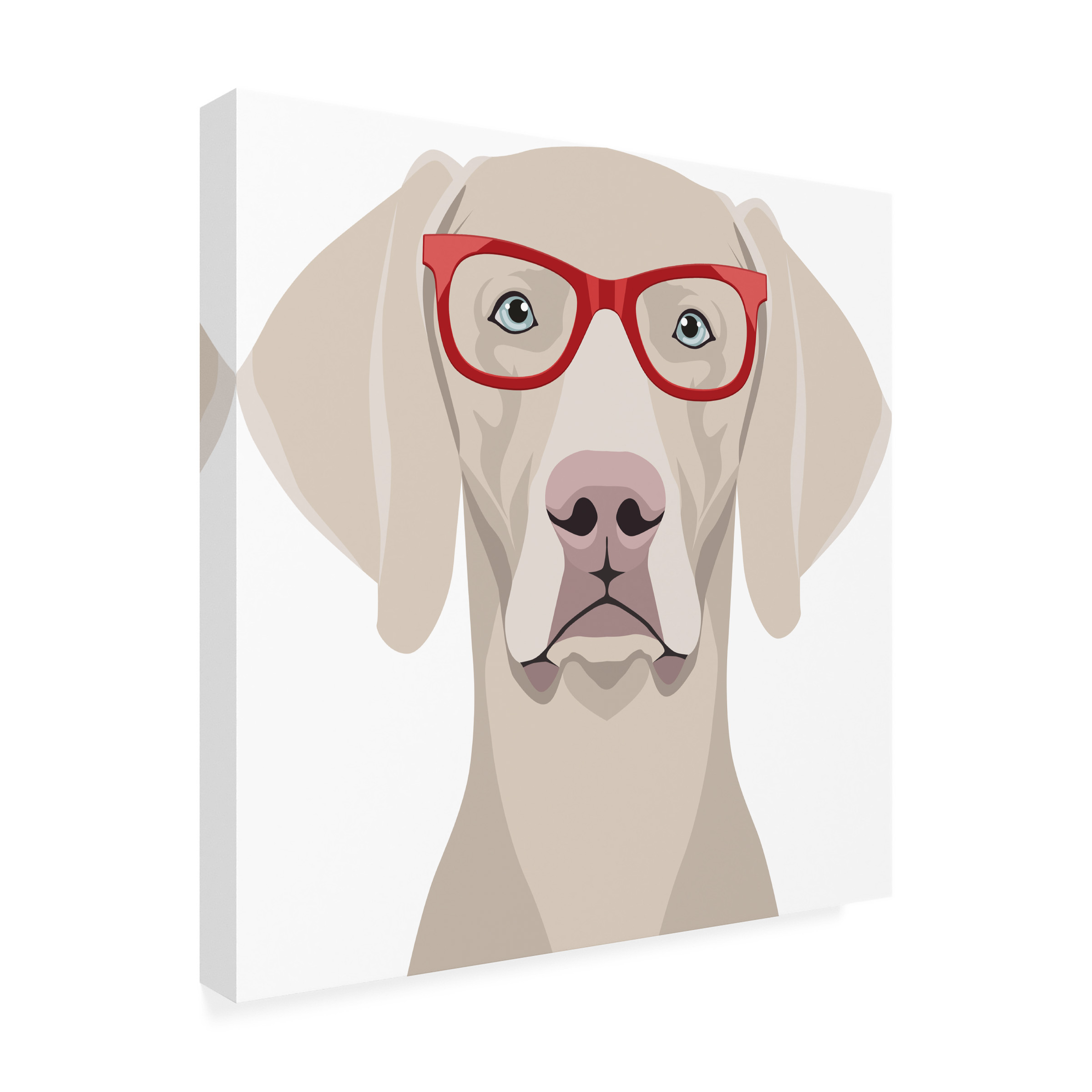 Furbaby Affiliates 'Weimaraner Wearing Hipster Glasses 2' Canvas Art