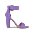 thumbnail image 3 of BLISSFUL STEP Women's Block Heels Zipper Buckle Ankle Strap Sandals Purple 8, 3 of 7