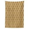 thumbnail image 3 of Ambesonne Retro Tablecloth Rectangular Table Cover, Art Deco Prehistoric Flower, 60"x90", Beige and Caramel, 3 of 4