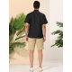 thumbnail image 5 of Camisa diseño patchwork a cuadros mangas cortas botones bloques color caqui negro T M, 5 of 6