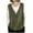 Army Green, variant on Ladies' Spring And Winter Solid Color V-neck Button Knitted Sleeveless Tank Top Loose Hooded