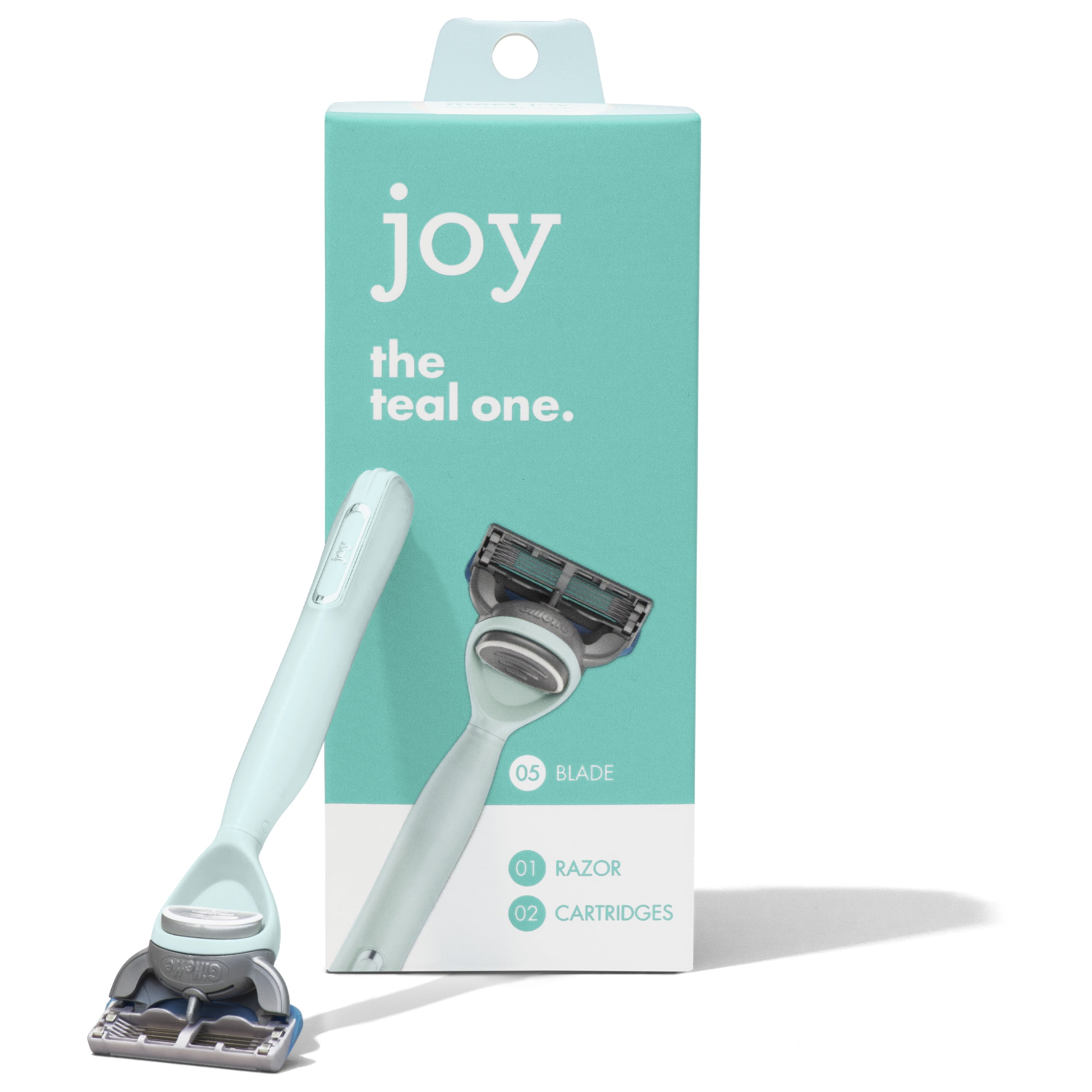 joy Teal Women's Razor Handle and 2 Razor Blade Refills