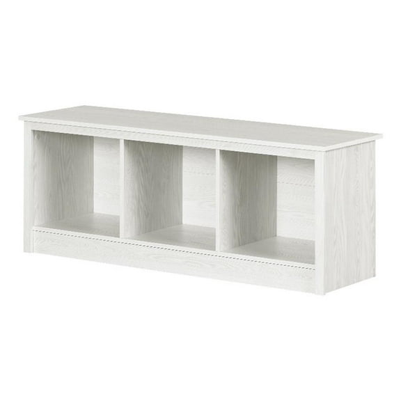 Pemberly Row 51"W Engineered Wood Mudroom Bench with Storage in White Pine