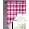 thumbnail image 2 of Pink White Plaid Swag Valances for Windows, Small Curtains Drapes, Modern Abstract Buffalo Checked Kitchen Window Curtains Over Sink Rod Pocket Window Treatment Valance for Bedroom/Bathroom 56"x36", 2 of 5