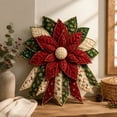 thumbnail image 6 of DIY Christmas Poinsettia Quilted Door Hanger Sewing Kit, 18 Inch Farmhouse Patchwork Bow Craft Kit, Beginner‑Friendly All‑in‑one Fabric Supplies for Front Door, Wall Hanging and Decor, 6 of 6