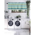 thumbnail image 7 of Teal Blue Boho Kitchen Valances for Windows Bohemian Geometric Pattern Valance Curtains&nbsp; for Kitchen /Living Room/Bedroom/ Bathroom Decor, 54"x18 " ,Rod Pocket 1 Panel,, 7 of 7
