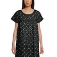 thumbnail image 3 of Moomaya Short Sleeve Nightdress For Ladies Printed Button Placket Nightwear, 3 of 5