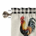 thumbnail image 5 of Black White Plaid Rooster Kitchen Valances for Windows 42x12 Inch Kitchen Curtains Valances Rod Pocket Vintage Farmhouse Checkered Rustic Bathroom Window Valances for Window Treatment Decor, 5 of 6