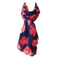 thumbnail image 5 of Wrapables® Lightweight Poppy Floral Print Long Scarf, Navy, 5 of 6