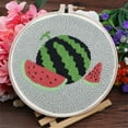 thumbnail image 3 of Punch Starter Rug-Punch Beginner with Adjustable Embroidery Pen And Hoop Needlework Crafts - C1021 Watermelon, 3 of 8