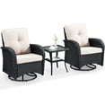 thumbnail image 3 of Bellefurn Patio Swivel Chairs Set of 2 Outdoor Swivel Rocker Patio Chair with Side Table,Wicker Patio Furniture Set for Porch Deck Backyard Poolside, 3 of 11