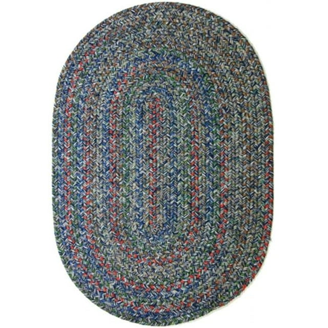 Rhody Rug Sophia Indoor-Outdoor Braided Rug, Denim Blue, 7' x 9', Reversible