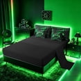 thumbnail image 5 of meiyoeat Gradient Gamepad Twin Bedding Sets for Boys Gamers, Neon Honeycomb Green Gaming Bedding Comforter Set, Black Reversible 7 Pieces, 5 of 6