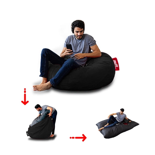 Sillón Puff Puff MX cama Matrimonial Gamuza negro
