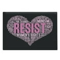 thumbnail image 1 of Feminist Cutting Board, Heart Shape Collage of Phrases for Gender Social Awareness, Decorative Tempered Glass Cutting and Serving Board, Large Size, Pink Black and Rose, by Ambesonne, 1 of 1