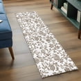 thumbnail image 4 of 2x6 Kitchen Runner Rug, Brown Flower Non-Skid Rubber Backing Large Rectangle Rugs - Living Room Bedroom Home Office, Vintage Farmhouse Boho Leaf Spring Plant Indoor Floor Mat Carpets Washable Rug, 4 of 9