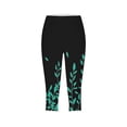 thumbnail image 5 of Womens Soft Yoga Pants for Floral Print High Waist Pants Knee Length Slim Fit Yoga Cropped Trouser Leggings for Women Running Gym and Workout, 5 of 5