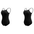 thumbnail image 3 of Qarigey Traje de baile Leotardo de ballet Traje de baile Forma del cuerpo Resistencia Transpirable Ropa de gimnasia profesional Negro Negro L 2Conjunto, 3 of 6