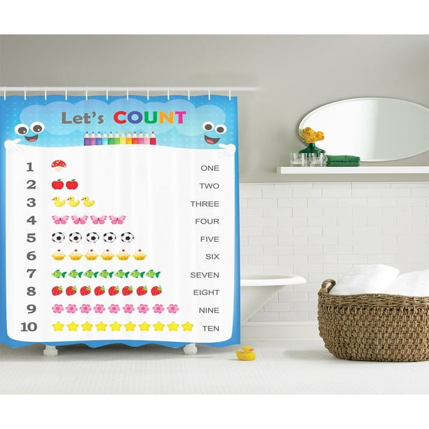 Count To Ten Educational Numbers Kids Play Children Daycare Decor Shower Curtain Walmart Com Walmart Com