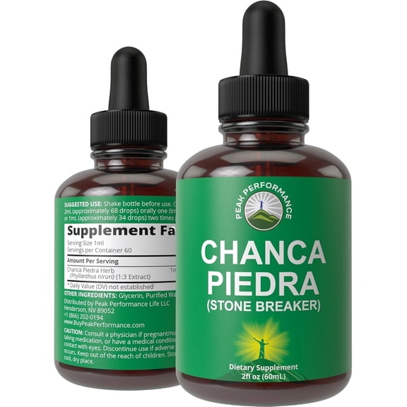 Chanca Piedra Liquid Drops. Stone Breaker - Advanced Kidney Stones Dissolver & Gallbladder Cleanse Support Supplement. USA Tested Chanca-Piedra Stonebreaker. Sugar Free, Gluten Free, Herbal Tincture