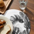 thumbnail image 3 of Grey Black Leaves Round 13 Inch Placemats Set of 4, Summer Botanical Watercolor Leaf HeatResistant Non Slip Place Mats for Dining Table, Wipeable Braided Kitchen Table Mats for Housewarming, 3 of 9