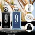 thumbnail image 4 of AROMAQUE Afnan 9AM & 9PM Cologne Bundle with Refillable Bottle, Car Freshener, Satin Bag, 4 of 5