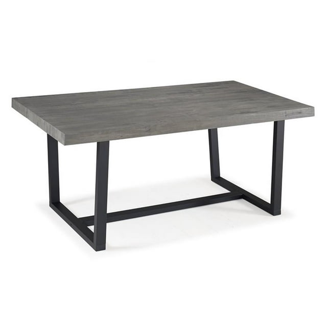 Trent Home Transitional 72" Rustic Solid Wood Dining Table in Grey
