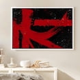 thumbnail image 2 of PixonSign Framed Canvas Print Wall Art Abstract Red Brushstrokes Graffiti and Street Art Shapes Illustrations Modern Art Alternative Dramatic Ultra for Living Room, Bedroom, Office - 24"x36" White, 2 of 5