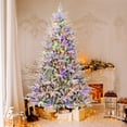 thumbnail image 4 of Patiojoy 7 FT Snow Flocked Artificial Christmas Tree Hinged Pre-lit Xmas Tree w/ 1164 Branch Tips 350 Multi-Color LED Lights 8 Lighting Modes, 4 of 10