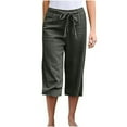 thumbnail image 1 of Women High Waisted Wide Leg Pants Drawstring Elastic Trousers Comfy Straight Leg Fashion Long Pants With Pockets, 1 of 5