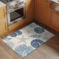 thumbnail image 3 of Summer Marine Life Washable Area Rug 2 x 3 ft Graffiti Coral Shell Conch Sea Blue Starfish Linen, Soft Non Slip Rugs Stain Repellent Indoor Felt Carpet for Living Dining Room Bedroom Home Office, 3 of 9