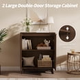thumbnail image 4 of QinaQin Gabinete de almacenamiento de madera estilo escandinavo con 2 puertas y repisa ajustable, ideal para cocina, sala, recámara o como mueble TV, 4 of 8