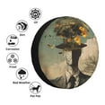 thumbnail image 4 of Naloa Surreal Floral Mindscape PVC Leather Spare Tire Wheel Cover Spare Tire Cover, for Car Truck SUV Camper Trailer Universal Fit(14-17in)-14 inch, 4 of 6
