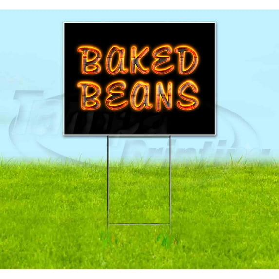 Baked Beans (18" x 24") Yard Sign, Includes Metal Step Stake